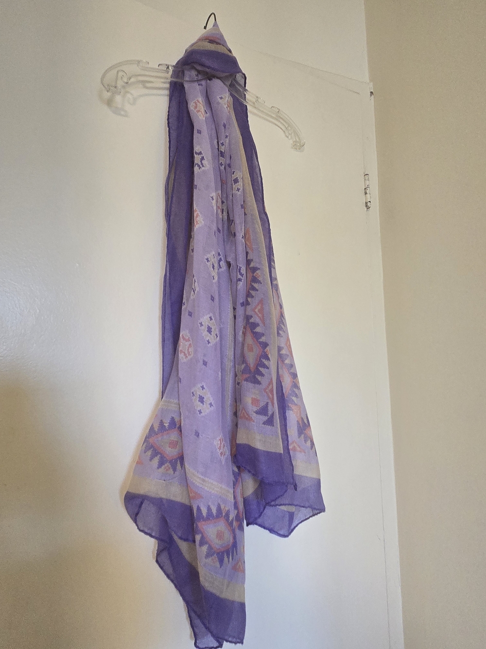 Lightweight Purple Patterned Women's Scarf